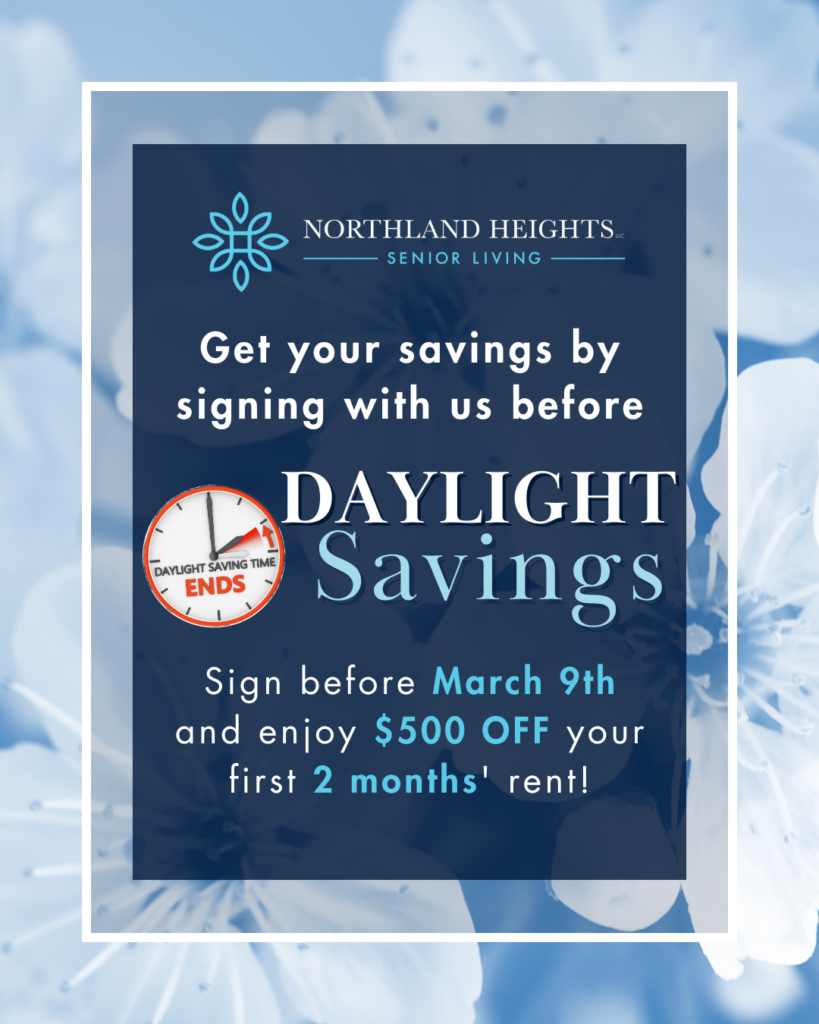 daylight savings promotion for assisted living residents